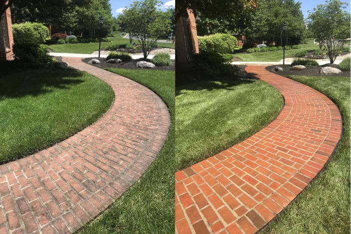 Patio cleaning before and after